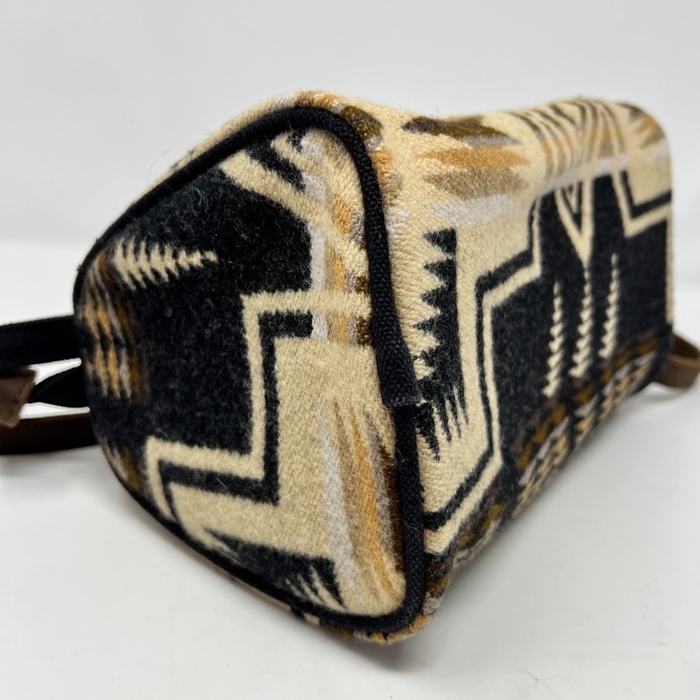 Pendleton Harding Oxford Mix Wool Dopp Bag Leather Strap Crossbody Purse - Picture 7 of 16